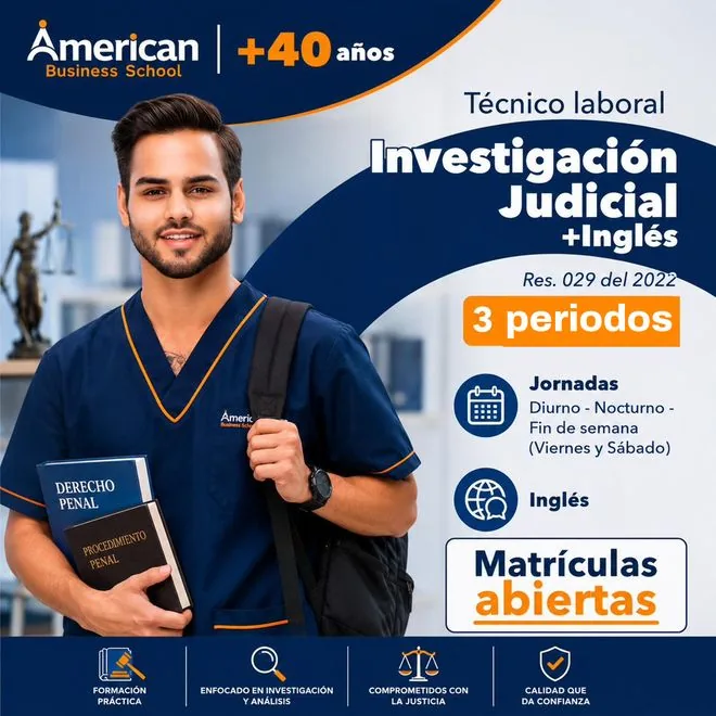 Técnico Laboral en Investigación Judicial + Inglés · 3 periodos
